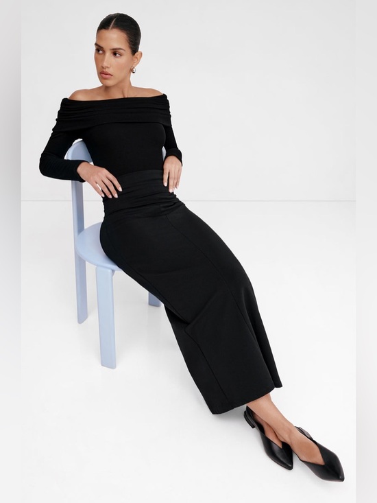 Marcella NYC Belmont Skirt Light European French Terry Maxi Skirt Size Medium - Picture 3 of 16